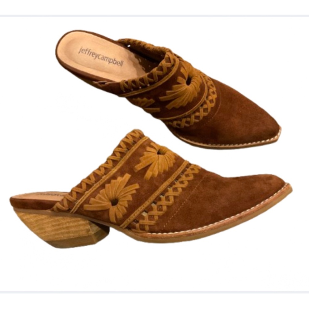 JEFFREY CAMPBELL Shoes Billy Brown Suede Pointed Toe Western Mule 7.5 - Picture 9 of 9